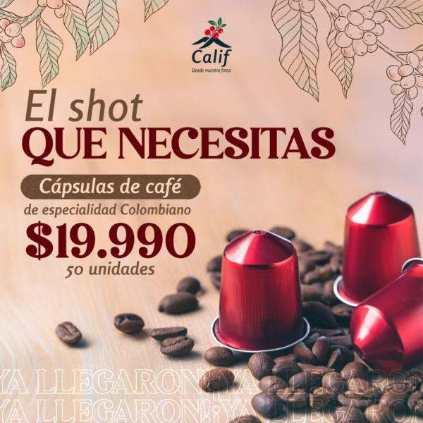 Cápsulas 50 Unidades Café de especialidad Colombiano